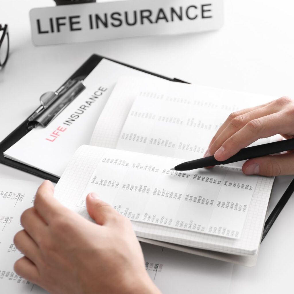 someone checking life insurance documents