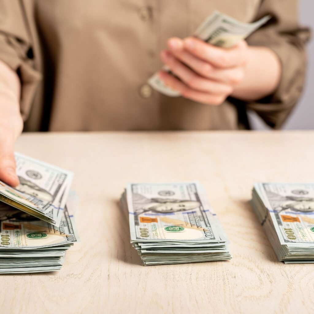 stacks of money