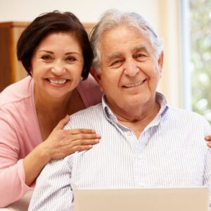 senior couple looking over their life insurance policy