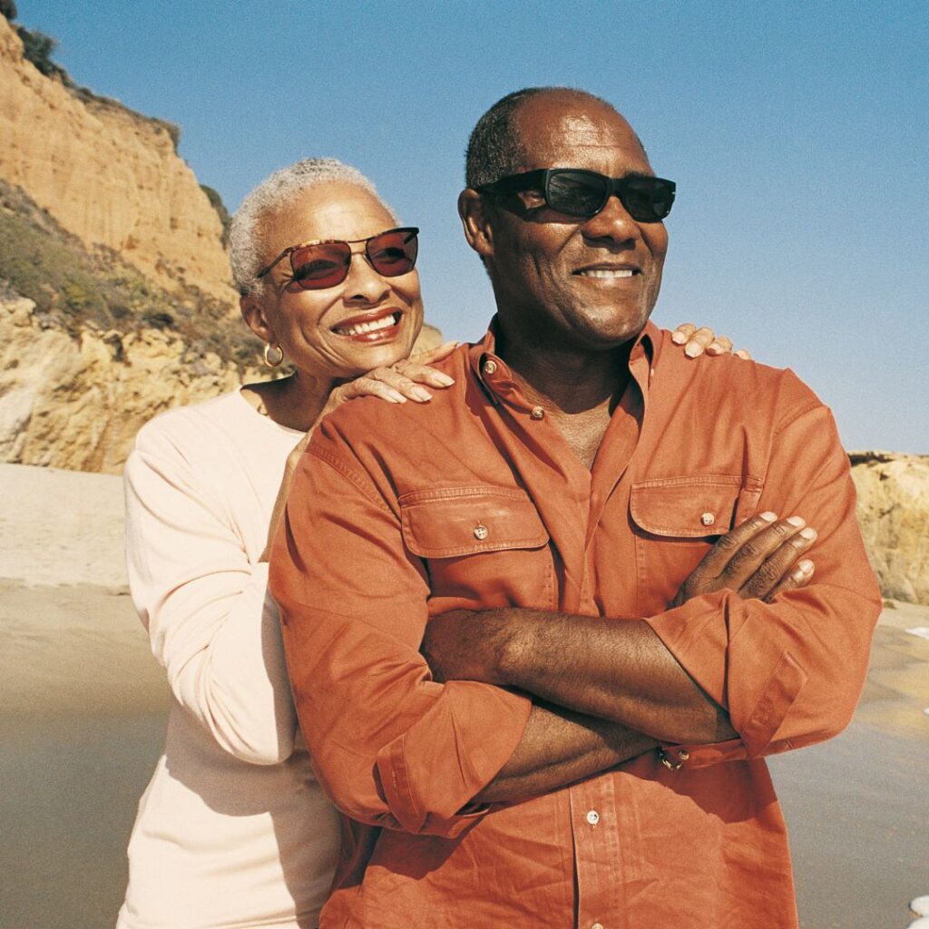 senior couple on the beach
