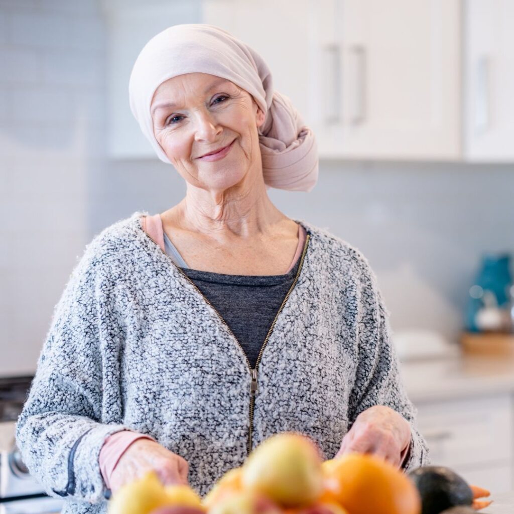 terminally ill woman smiling