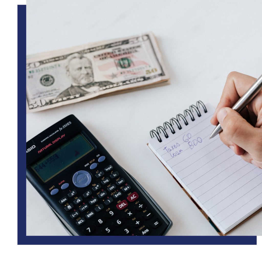 someone calculating their bills