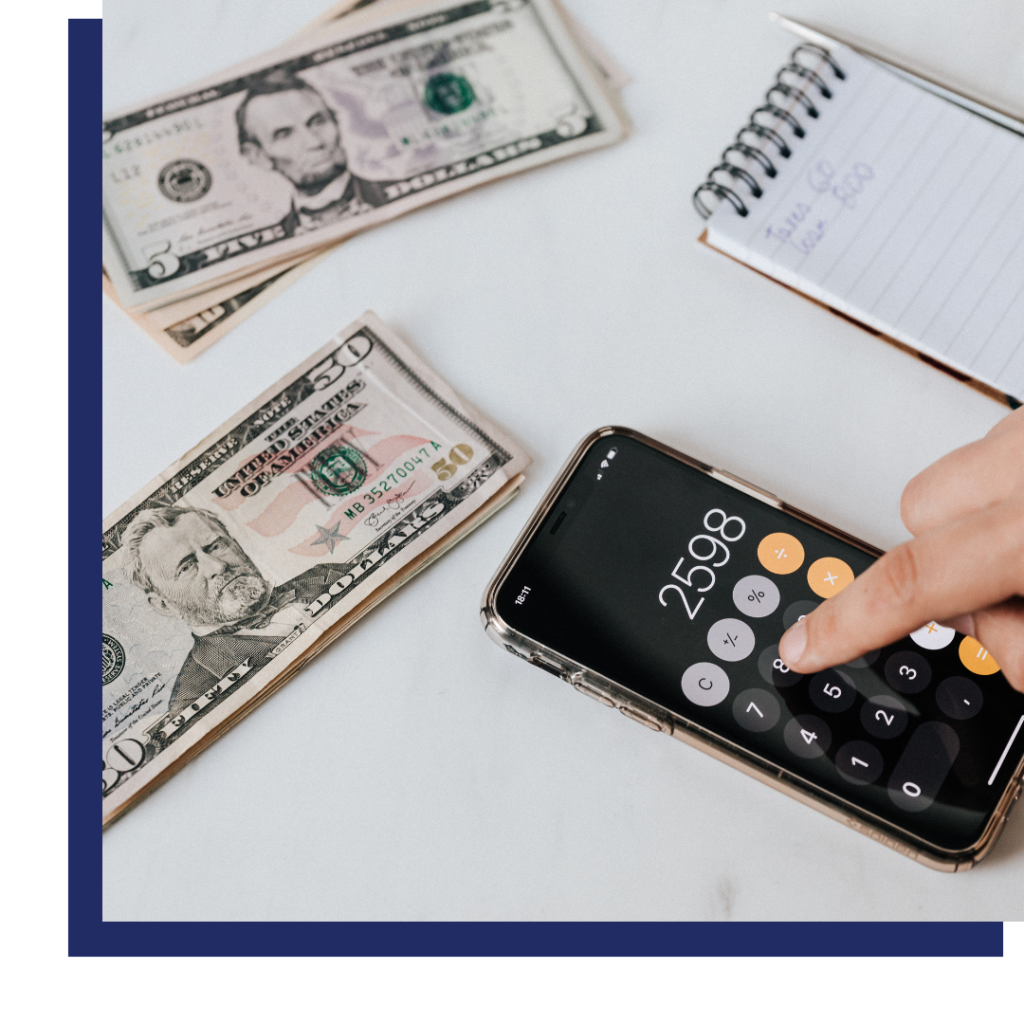 someone calculating their bills