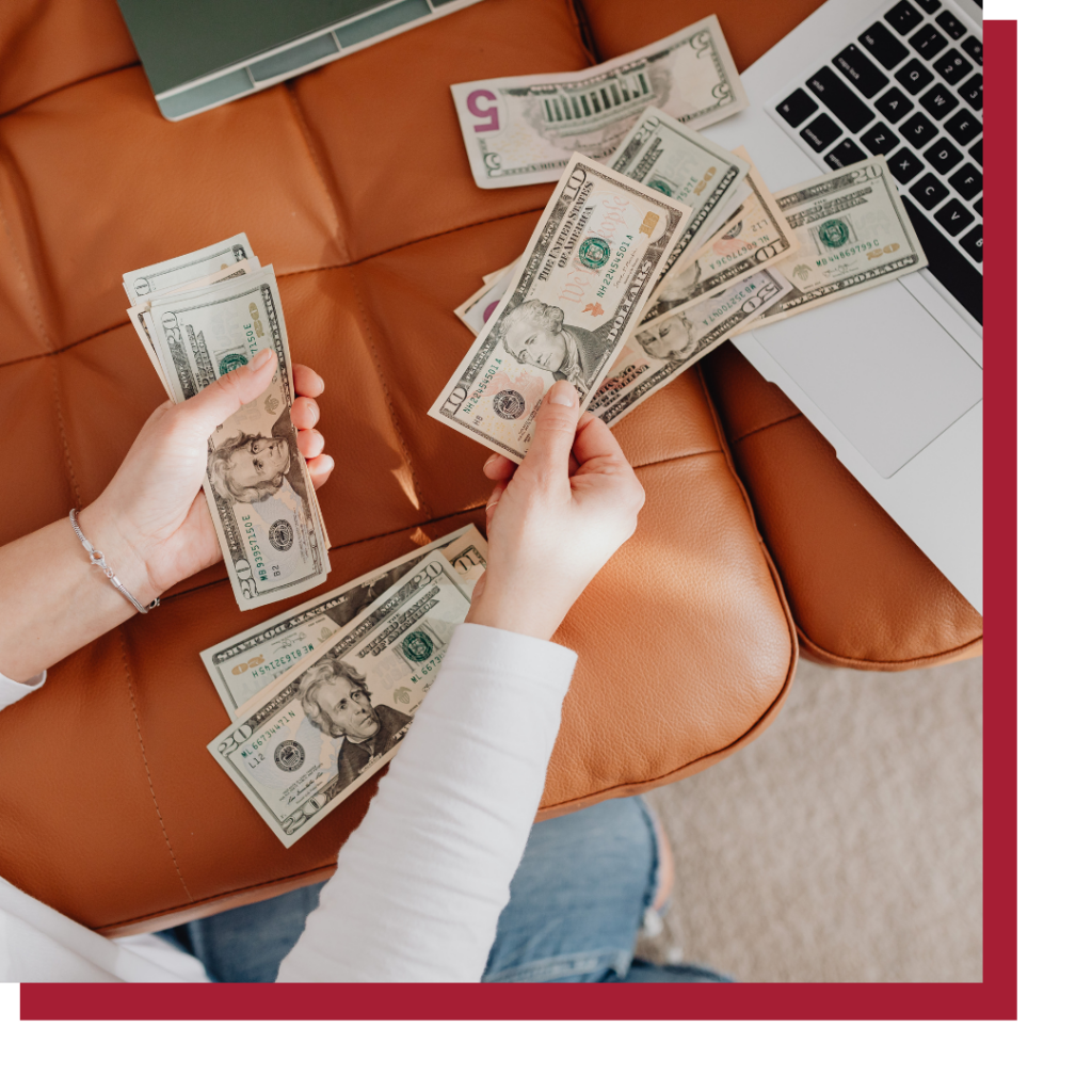 someone counting their money