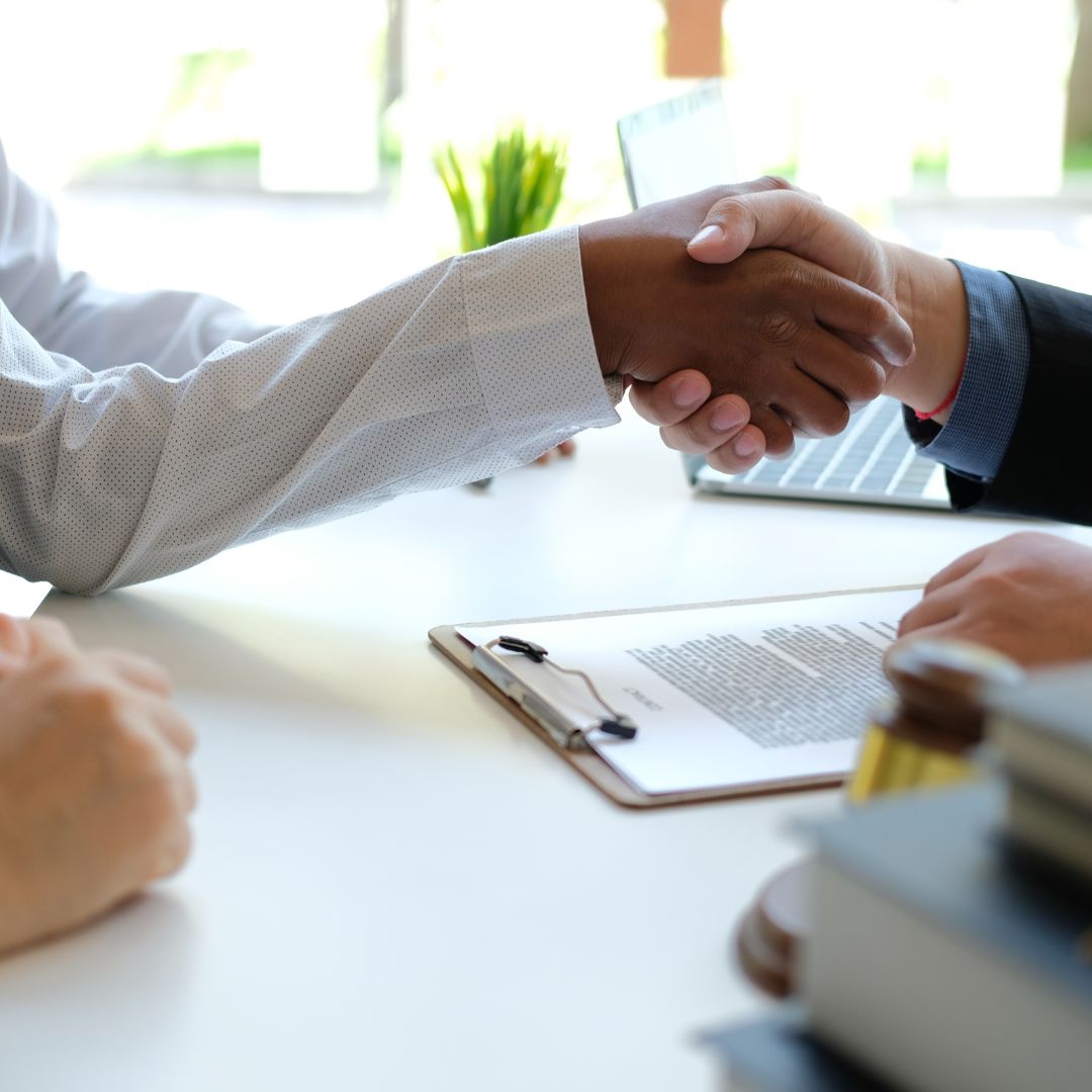 Two people shaking hands