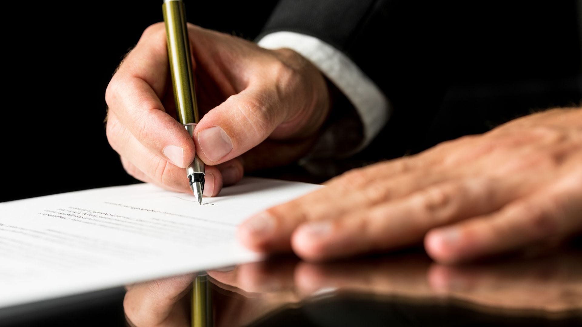 Person signing a document