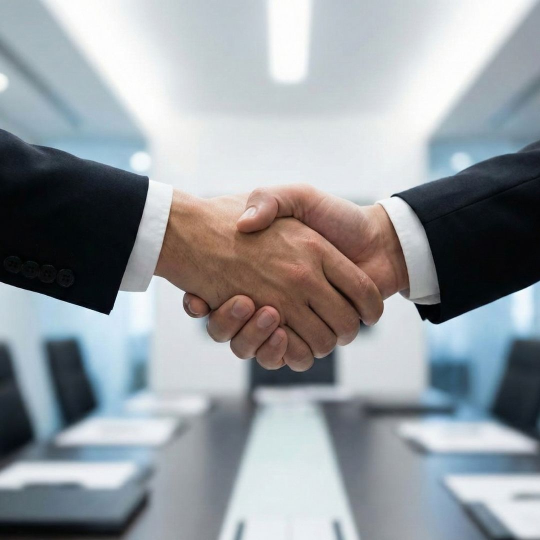 professional handshake symbolizing a partnership between a financial advisor and a client.