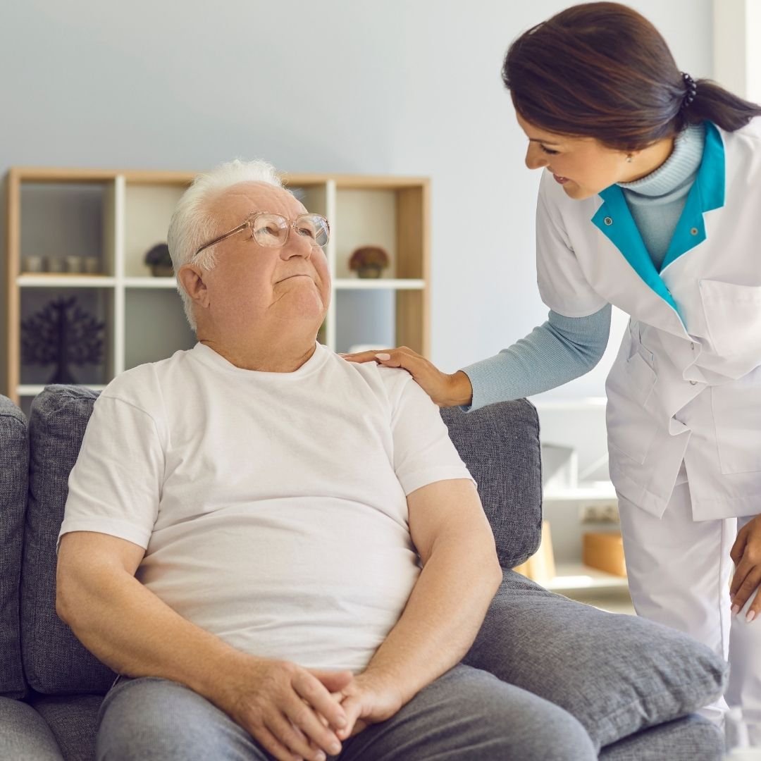 man in a assisted living center